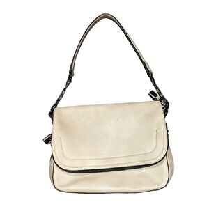 URBAN EXPRESSIONS Expandable Crossbody cream black trimBag Purse Certified Vegan